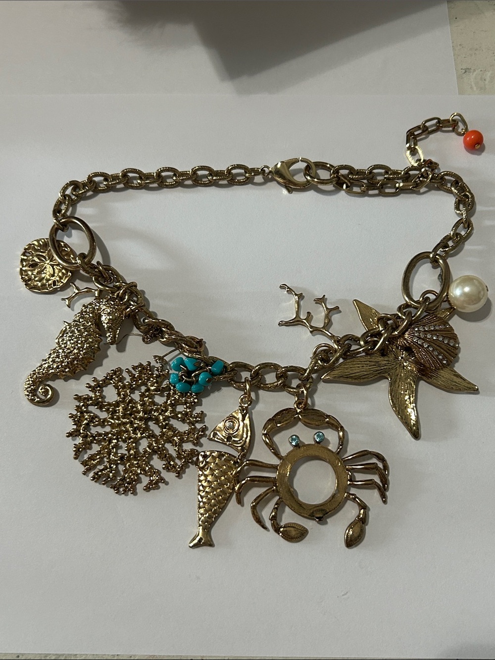 Gold-Tone Sea Life Necklace